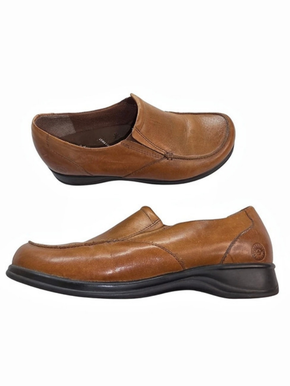 Earth Spirit Size 8 Reagan Leather Slip-On Loafers in Brown 4171-